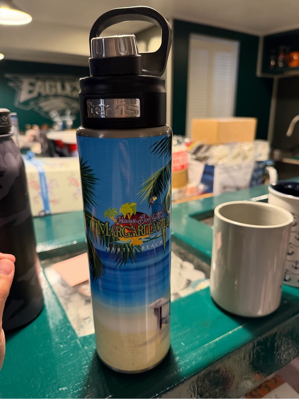Margaritaville Blue Beach Scene Stainless Tumbler